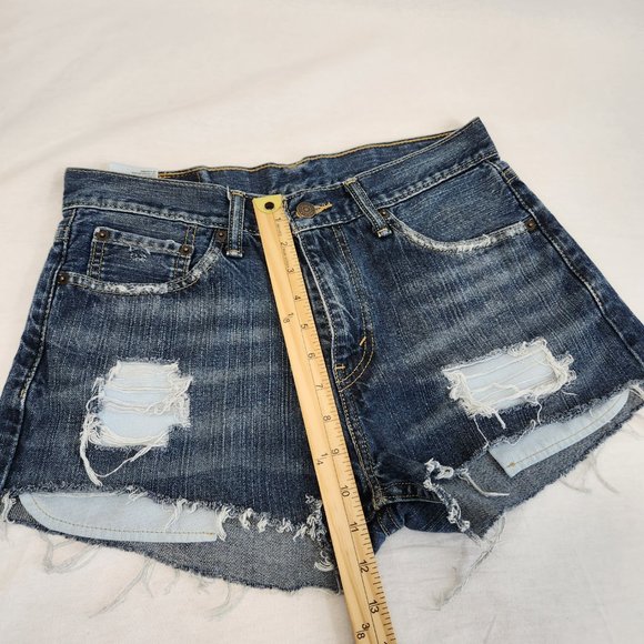 LEVI'S 508 Jeans Shorts High Rise Distressed Size W30 L30 100% Cotton LIKE NEW! - Picture 16 of 16